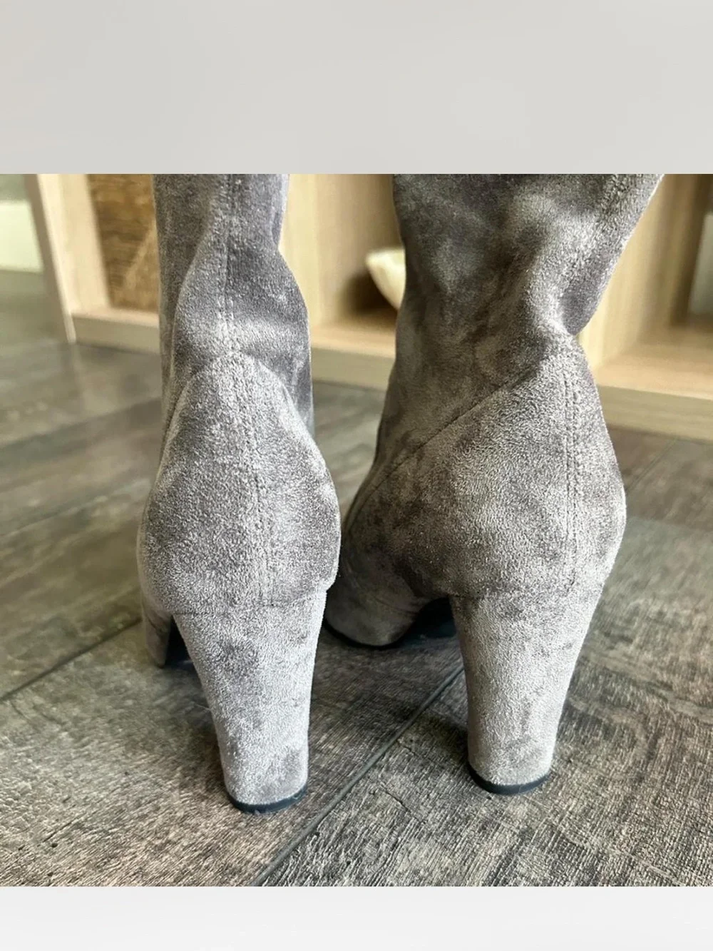 Women's Over-the-Knee Suede High Heel Boots - Gray
